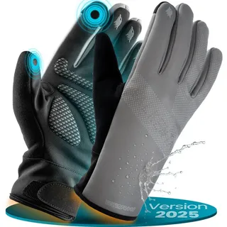 Valkental Fahrradhandschuhe wasserdicht grau L