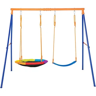 Vevor Schaukel-Set mit Tellerschaukelsitz und Gurtschaukelsitz Stahl