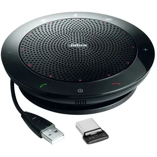JABRA Speak 510+ MS (inkl. Link 370 Mini USB Adapter) Konferenzlautsprecher Bluetooth®, USB-A (USB 2.0) Schwarz