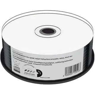 MediaRange MR241 CD-R 700MB, 80min 52-fache Schreibgeschwindigkeit, vollflächig bedruckbar", 25er Pack weiß/schwarz