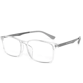KoKoBin Ultraleichte Lesebrille Vollrandfassung aus TR90 Blaulichtfilter rechteckige Lesebrillen für Damen und Herren (Grau, 2.5)