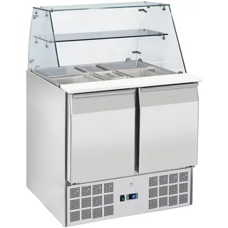 Salatvorbereitungsmöbel mit vitrine 2 türen 2 gitter gn 1/1 - 900x700x1300 mm - 230 W 230/1V - 77A09QRC Eurast