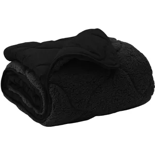 vidaXL Ganzjahresbettdecke Gepolstert 135 x 200 cm Schwarz