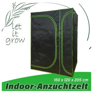 Kingpower Gewächshaus Grow Box Gewächshaus Zelt Zuchtzelt Growschrank Growzelt Zuchtschrank grün|schwarz 160 cm x 205 cm x 120 cm