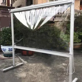 Wasserdichte PVC-Rollos Transparente Outdoor-Vorhänge mit Seitenkette, Anpassbare Größe (180 cm x 210 cm), Wetterbeständiger Regenschutz für Terrasse und Balkon