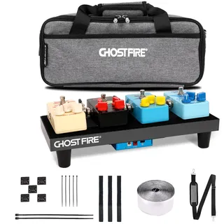 Ghost Fire Pedalboard für Gitarre aus Aluminiumlegierung, 0,36 kg, leichtes Effektpedal, 35 x 14 cm, mit Transporttasche, SPL-01