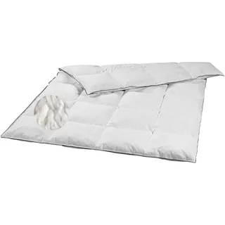 sleepling leichte Sommer Federdecke Daunendecke 155x220 cm, Sommer Bettdecke, Sommerdecke 155 x 220 cm, 20% Daunen 80% Federn, Sommerbettdecke, Downpass, Made in EU, Oeko-Tex, waschbar bis 60 Grad