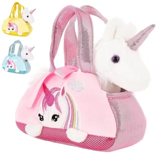 Brubaker Einhorn Tasche 20 cm Weiß/Rosa/Silber