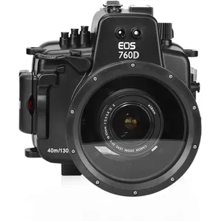 Sea frogs für Canon EOS 760D 130FT/40M Unterwasser Kamera Tauchen wasserdicht Gehäuse mit 18-135mm Linse
