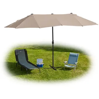 Relaxdays Doppelsonnenschirm 460 x 270 cm beige