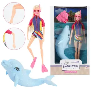 Toi-Toys 04215A  - LAUREN Teenager-Puppe Taucher, Glitzerdelfin
