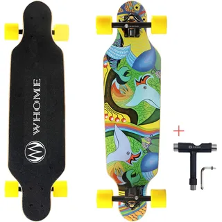 WHOME Longboards – 31 Zoll Kleines Longboard Cruising Skateboard – für Erwachsene/Kinder Mädchen/Jungen Anfänger/Profi inkl. T-Tool (Fresh Life)