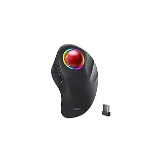 Nulea M505B Mouse Kabellose Trackball-Maus, wiederaufladbare ergonomische RGB-Rollerball-Maus, einfache Zeigefingersteuerung mit 5 einstellbaren DPI, 3 Geräteanschlüssen für PC, Laptop, iPad, Mac