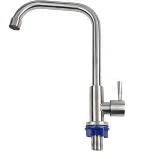 304 Edelstahl Küche, Wasserreiniger-Wasserhahn, Einhebelloch, Kaltwasserhahn für Spüle, Arbeitsplatte, Installationsstange, Badezimmer, Silber-Finish