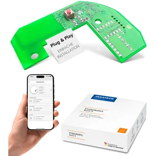 Hekatron Funkmodul Basis X für Hekatron Genius Plus X Rauchmelder – Anschluss von bis zu 30 Rauchwarnmeldern – mehrsprachig – 1 Stück