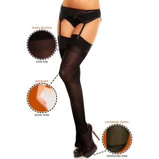 Glamory Strapsstrümpfe Noir (1-Paar) Plus Size, Microfaser schwarz 60 (62)