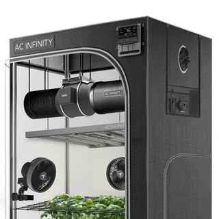 AC Infinity Advance Grow Zelt-System PRO 150 x 150 x 200 cm – 6-Pflanzen-Growset mit WLAN-Steuerung, automatisierter Belüftung und Vollspektrum Samsung LM301H LED Grow Light, 2000D Mylar-Zelt