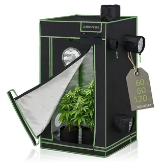 highwerk Growzelt 60 x 60 x 120 cm schwarz grün