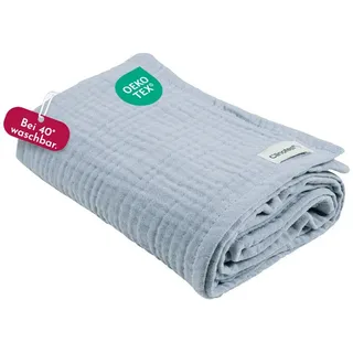 Clinotest Musselintücher Baby - 1Stk. 80x80cm - waschbare Mulltücher ohne Einlaufen - saugstarke Baby Spucktücher aus 100% Musselin-Baumwolle - weiches und atmungsaktives Pucktuch (Schilf)