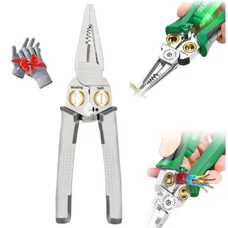 Seese Wire Stripper, Electrician Voltage Tester Pliers Twister with Electricity Measurement Function 8in1 Wire Stripping Pliers for Pulling Wires Cable Scissors for Scraping and Pressing Wires