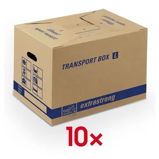 tidyPac® Umzugskartons Transport Box L 50,5 x 35,5 x 37,0 cm, 10 St.