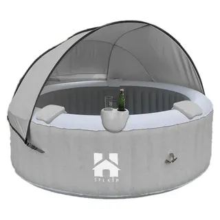 Home Deluxe Splash Ø 208 x 65 cm Grau inkl. Kissen, Getränkehalter und Sonnendach