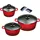 3-tlg. rot 3 x Kochtopf + 2 x Henkelpads