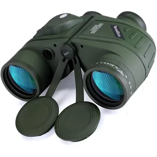 10x50 Marine Fernglas,Fernglas mit Nachtsicht Entfernungsmesser und Kompass, für Wassersport-Enthusiasten und Hobbysegler, inklusive Bereitschaftstasche, Staubschutzkappen und Trageriemen