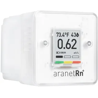 SAF Aranet Radon-Detektor für Zuhause:10 Minuten Messung, Temperatur, Relative Luftfeuchtigkeit, Druck, E-Ink-Display, 7-Jahres-Batterie, tragbar mit kostenloser App