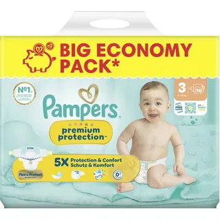 Pampers Premium Protection Windeln Gr. 3 Midi (6-10kg) - 70.0 Stück