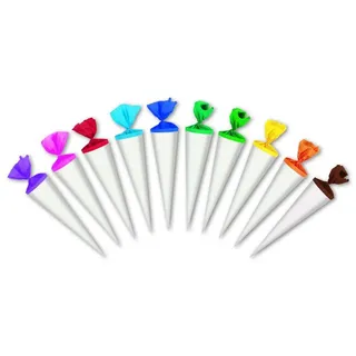 Livepac Office Bastel Schultüte / Länge: 35cm / rund / Farbe: weiß mit orangen Krepp