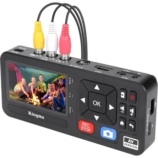 King Ma VHS zu Digital Konverter mit 3 Zoll LCD Bildschirm, Videokassetten Digitalisierer ohne PC für VHS, VCR, DVD,Camcorder, Mini DV, Retro Spielkonsolen | Inkl. Fernbedienung & AV-Kabel (1080P)