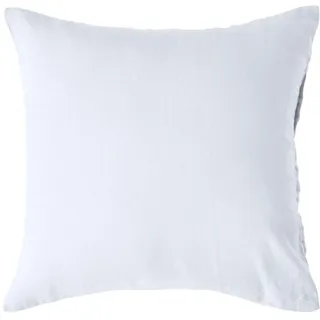 Homescapes Kissenbezug Leinen 80 x 80 cm Weiß
