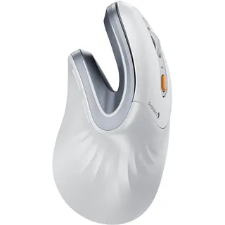 ProtoArc EM11 NL Kabellos Bluetooth5.0 Ergonomische Vertikale Maus | Aufladbar, mit 3 Gerät (2*Bluetooth+USB), für Kleine bis Mittelgroße Hände, für Computer, iPad, Mac, Windows -Weiß