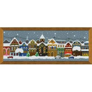 Riolis Weihnachtsstadt Kreuzstich-Set, Baumwolle, Mehrfarbig, 60 x 21 x 0.1 cm