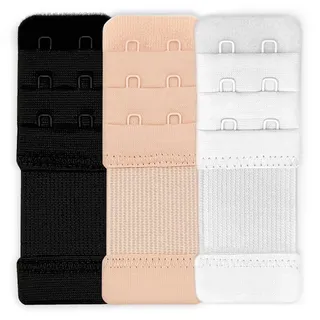 YISCOKO BH verlängerung 2 Haken BH-verlängerer erweiterung BH erweiterung 2 Haken Haut,Weiß,Schwarz (3 Stück). - non