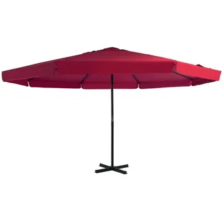 Festnight Sonnenschirm 5m Durchmesser mit Aluminium-Mast Bordeauxrot, Großer Kreuzstandfuß, UV-Schutz, Wetterbeständig, Einfache Reinigung, Stabilität und Platzersparnis, Hochwertige Qualität