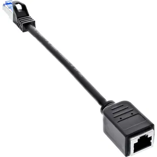 InLine InLine® Patchkabel Verlängerung, RJ45 Protektor, S/FTP (PiMf), Cat.6A, 0,2m