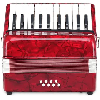Classic Cantabile Secondo Junior 8-Bass Akkordeon (22 Diskanttasten, 8-Basstasten, inkl. Tragerriemen und Gigbag) rot