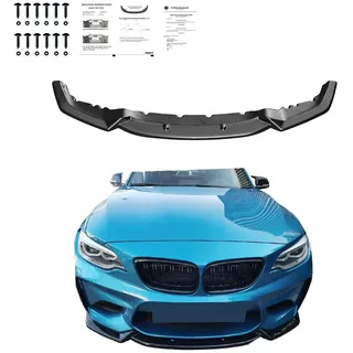 Frontlippe Frontspoiler kompatibel mit BMW M2 F87 2016-2020 mit ABE TÜV Schwarz Glänzend