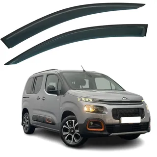 Set mit 2 Windabweisern, kompatibel mit Citroen Berlingo, passend für Peugeot Partner, passend für Peugeot Rifter, passend für Opel Combo, passend für Toyota Proace City 2018, 2019, 2020, 2021, 2022,
