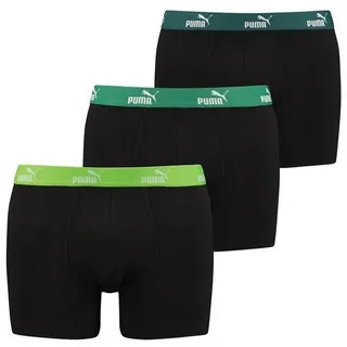 Puma Boxershorts 3er Pack weich atmungsaktiv sportlich Herren - Promo Boxer schwarz|grün L