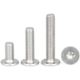 10 Stück M1.6 M2 M2.5 M3 M4 M5 M6 M8 304 Edelstahlcm Sechslappen Torx Dünne Niedrige Flachkopfschraube, M2