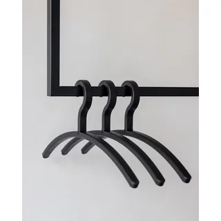 m metallbude Kleiderbügel Kunststoff Schwarz 3 St.