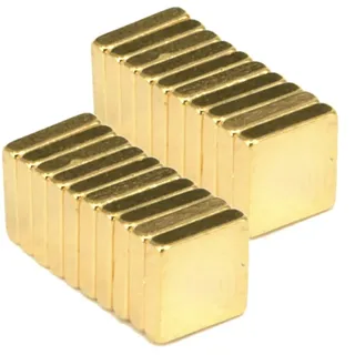 Neodym Magnete Extra Stark Quader 5x5x1,2mm - Stabmagnet Magnetquader Gold - Mini Neodym Magnet 5mm - Quadermagnet 5 x 5 x 1,2mm - Stark Neodym-Magnete