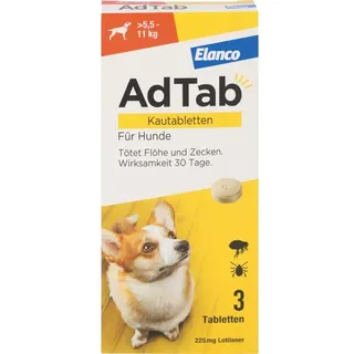 Elanco  AdTab Kautabletten für Hunde 225 mg >5,5-11 kg