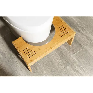 Toilettenhocker aus Bambus, WC Hocker Erwachsene Höhenverstellbar Toilettenhocker für Erwachsene und Kinder