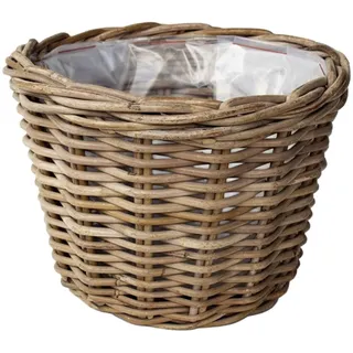Van der Leeden Rattan Übertopf Ø 29 x 20 cm Grau