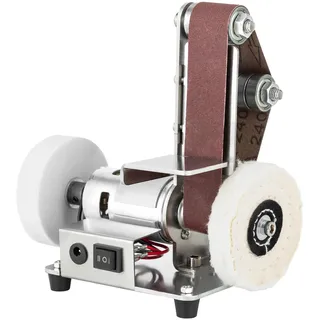 Bandschleifer,Klein Elektrische Tischschleifmaschine,DIY Poliermaschine,Doppelt Gelagerten Kupfermotor Mit Hoher Drehzahl (4000-9000 U/min) Edelstahl
