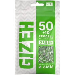 60 Stück Active Filter ProCell Aktivkohlefilter Ø 6 mm - Grün